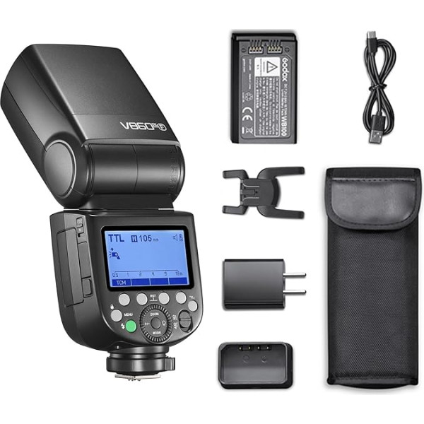 Godox V860III-F Flash for Fujifilm Fuji Camera Flash Speedlite 7.2 V/2600 mAh, TTL 2.4G Wireless HSS 1/8000 1.5s Recycle Time and 480 Full Power 10 Levels LED Adjustment Light (Upgrade V860II-F)