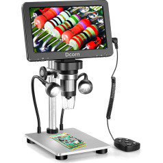 Dcorn 1200X Digital Microscope with 12MP 1080P, 7 Inch LCD Screen, 10 LED Lighting, USB for Windows/Mac, for Precision Work, Precision Mechanics, Coin Checking for Adults