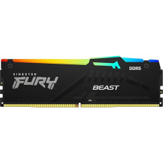 Kingston Fury Beast Black RGB 128GB (2x64GB) 5600MT/s DDR5 CL40 DIMM Desktop Gaming Memory Kit with 2 AMD EXPO/Intel XMP - KF556C40BBAK2-128
