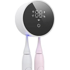 LifeBasis UV Toothbrush Sanitizer with LED Display, Toothbrush Holder for UV Disinfection and Drying, Electric Toothbrush for Wall Mounting, Rechargeable for Travel and Family