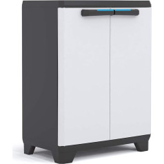 'Kis Plastic Cupboard Linear Low, Light Grey/Black, 9725000 0616 02