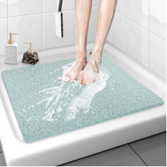 Non-Slip Shower Mat, Soft Comfort Safety Bath Mat with Drainage Holes, PVC Loofah Massage Shower Mats for Wet Areas, Quick Drying and Mildew-Resistant, 60 x 60 cm