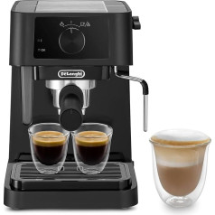 De'Longhi Stilosa EC 230.BK Traditional Espresso Portafilter Machine, Espresso Machine with Manual Milk Frother, for Espresso Powder, 1 Litre Water Tank, Black, 1100 W