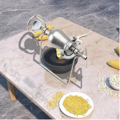 QAVODB 100 ml High Pressure Popcorn Machine, Mini Stainless Steel, Professional Popcorn Roaster, Hand Crank, Gas Heating, Slow Thrust with Pressure Gauge for Family Celebrations, Study Party Fun