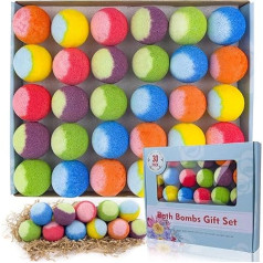 Bath Bomb Natural Organic Mini Bath Bombs, Handmade with Rich Fizz - Best Birthday Gift for Kids/Women/Men, Mother's Day, Pack of 30