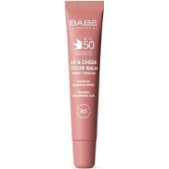 Laboratorios Babé LIP & CHEEK SPF 50 Pink - Photoprotective Balm in Pink Tone, High Sun Protection SPF 50, Moisturising and Natural Volume Effect, for Lips and Cheeks