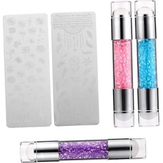 SHERCHPRY 3 Sätze Dreiteiliges Stempel für Nail Art Diy Stempel und Schaber für Nageldesigns für Anfänger und Profis Maniküre
