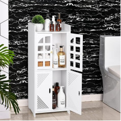 Bathroom Cabinet with Double Door, Base Cabinets for Bathroom, Bathroom Storage Shelf, Cabinet, Floorstanding, Waterproof Cabinet, Multi-Purpose Storage Cabinet for Living Room, Bedroom, Kitchen,