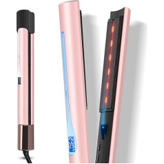 Infrared Ion Hair Straightener, PARWIN PRO BEAUTY 2-in-1 Straightener, Curling and Straightening, Infrared and Ion Therapy, Anti-Frizz and Shine Effect, 14 Temperature Settings 100-230°C, Pink