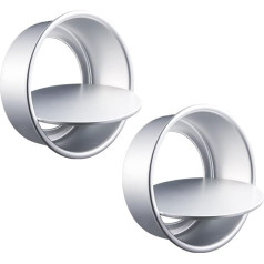 huiyoujiu 2 Stück runde Kuchenform-Set, tiefe Aluminium-Kuchenform mit abnehmbarem Boden, Backform mit losem Boden, Backformen für Weihnachten, Geburtstag, Hochzeit, Party (15,2 cm)