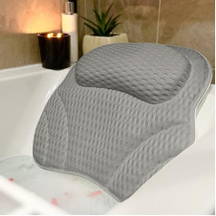 Limux Luxury Bath Pillow, Ergonomic Pillow with 4D Air Mesh Technology and 6 Suction Cups, Supports Head, Neck, Back, Shoulder, Fits All Baths, Hot Tubs and Spa
