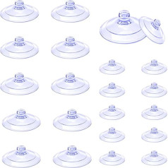 laeeyin Pack of 20 Transparent Plastic Suction Cups Without Hooks 20 mm and 40 mm for Home Decoration and Organisation Home Window Bathroom Desk Glass