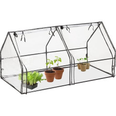 Relaxdays Film Cold Frame H x W x D: 92 x 180 x 92 cm, 2 Doors, Cold Frame & Cultivation, Greenhouse, PVC Film, Transparent