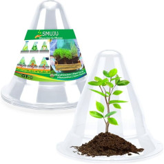 Pack of 20: Large Plant Hat, Plant Hat, Transparent Cover for Salad Plants to Protect Against Birds, Snails, Frost or Weather - Protects Plants from Animal Eating, Diameter 27 cm (20, Large