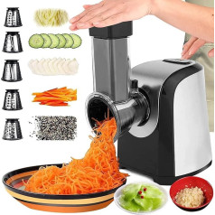 Vegetable Cutter Automatic Electric Vegetable Slicer, QC-98 Electric Kitchen Grater Grater with 5 Cone Blades 150 W Electric Vegetable Grater Chopper with One Button Control