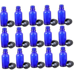 VINTORKY 20Stücke Glasflaschen für Ätherische Öle Mehrzweckglasflaschen mit Großem Deckel und Tropfverschluss für Parfüm Massageöle und Flüssigkeiten Unterwegs