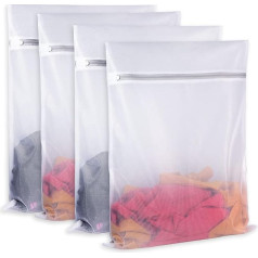 Washing Machine Fine Mesh Toiletry Bag - Zipper - Laundry Bag for Travel Lingerie Sweater Clothes Underwear (4 Fine Mesh)
