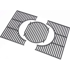 GFTIME 7638 Cast Iron Cooking Grates for Weber Spirit I & II E/S-310 320 330 (with Front Control Buttons), Genesis 1000-5000, Genesis Gold/Silver/Platinum B/C, 7527 7639 Cast Iron Grate 44.5 x 30.2 cm