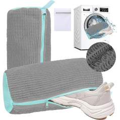 Pack of 2 Shoe Wash Bags, Washing Bags for Shoes, Washing Machine, Shoe Laundry Bag with Zip, Washing Bag for Shoes, Washing Machine (Grey)