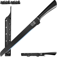 XYJ Authentic Since 1986, Japanese Bread Knife 10.5 Inch, Stainless Steel Serrated Blade Bread Cutting Knife With Cover, Serrated Cake Knife for Home Kitchen Camping