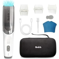 Bimirth Kids Hair Trimmer, Vacuum Baby Hair Trimmer, Quiet Kids Hair Trimmer, Silent Hair Trimmer for Children, Waterproof, Cordless, USB Quick Rechargeable, 3 Guide Combs (Vacuum)