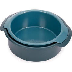 Joseph Nest Bake Set of 2 Non-Stick Round Cake Tins 23 cm & 20 cm Carbon Steel Easy Pull Handles Stackable Space Saving Design