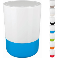 Spirella Design Cosmetic Bin Moji Bathroom Pedal Bin Swing lid waste bin with swing lid 5 liter with silicone bottom white/blue