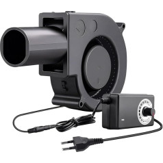 Colexy Blower Fan 12 V, Turbine Fan with Speed Controller and Air Outlet, Centrifugal Fan 12 V Adjustable, Turbine Fan for Fireplace, Picnic, Camping, BBQ, Cooling, Ventilation