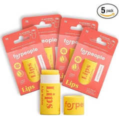 forpeople Organic Beeswax Lip Balm Set of 5 Natural Lip Care with Lemongrass Fragrance Rich Lip Balm for Very Dry and Cracked Lips Natural Cosmetics Delicate & Nourished Lips