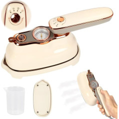 Portable Steamer, 1200 W Handheld Iron with 200 ml Water Tank & Folding Handle, 15 Seconds Quick Heating, 2 Ironing Modes, Travel Steam Iron for Home & Travel Use, Beige
