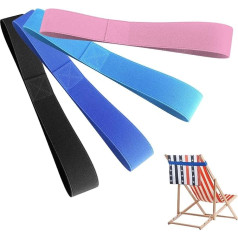 Strandtuch-Bänder für Sonnenliegen, elastische Handtuch-Clips zur Befestigung von Handtüchern an Stühlen, Stuhlbändern, ideal für Pool, Strand und Außenbereich, langlebig und dehnbar (blau, schwarz,
