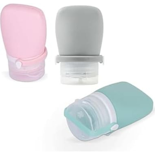 3 Piece Silicone Cosmetic Travel Bottles, Leak-proof Travel Bottles, Silicone Travel Bottles Set, Leak-Proof Squeeze Travel Container, for Shampoo, Conditioner, Toiletries