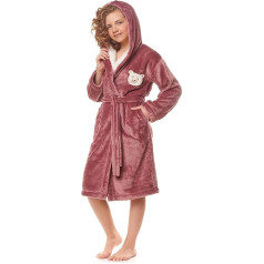 L&L - Bathrobe for Girls Dressing Gown Hooded Towel Children I Towel Children Girls I Lightweight Bathrobe Children Girls with Hood Pool Children Fleece l Polyester 100%