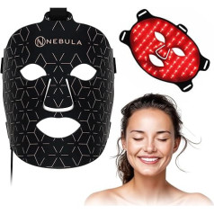 Nebula Portable LED Face Mask in Black, Advanced Light Therapy with Red, Blue, Yellow and Near Infrared Light, Rechargeable and Adjustable via USB, Accessories for Facial Treatments