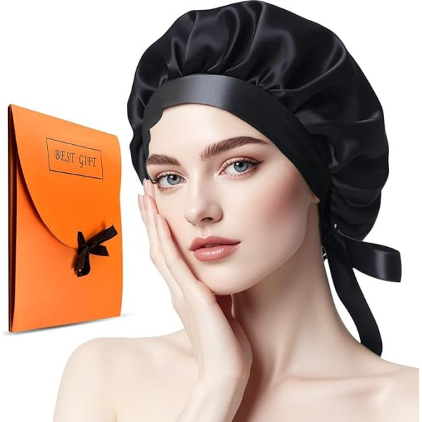 Silk hat, mulberry silk sleep cap, non-slip, adjustable, silk cap for sleeping, breathable