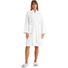 Cotton Trend Ladies Kimono Collar Dressing Gown 100% Turkish Cotton Lightweight Luxury Soft Knee Length Perfect Loungewear