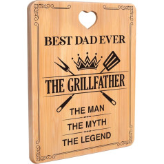 Apjielop Birthday Gifts for Dads - Engraved Bamboo Chopping Board Gifts for Dad, Gifts with Touching Sayings, Father's Day Unique Gifts from Daughter Son