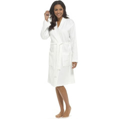 Ladies Waffle Bathrobe 100% Cotton Lightweight Kimono Long Soft Sleepwear Cozy Loungewear
