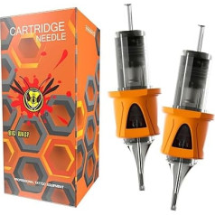 BIGWASP Energy Disposable Tattoo Needle Modules (Tattoo Cartridge Needles) Pack of 50 Mixed Tattoo Needle Round Liner 0.35 mm #12 Standard RL (3RL, 5RL, 7RL, 9RL, 11RL) for Rotary Tattoo Machine