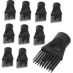 DEARMAMY 10 Stück Haartrocknerkamm Diffusor-Haartrockner Föhn Styler Haartrocknerdüse Fön reisen Anhang kreative Trocknerdüse Friseurwerkzeug Haarstylingdüse Plastik Black
