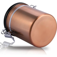 Airtight Coffee Canister, 304 Stainless Steel Coffee Container, Airtight Aroma Canister Storage Jar, Stainless Steel Canister Vacuum Tin for Coffee Beans, Powder, Tea, Nuts, Cocoa, 1.5 L, 16 oz (Gold)