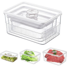 DHSUN Set of 3 meal prep boxes, fridge organiser, food storage containers with lid, containers for freezing, vegetable storage, food storage containers, kitchen bread bin, storage containers