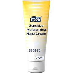 Tork Moisturising Hand Cream for Sensitive Skin, Fragrance-Free, 10 × 75 ml, 590210