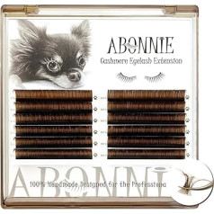 Abonnie Braune Wimpernverlängerungen, farbige Wimpernverlängerungen, Wimpernverlängerungen mit D-Curl, 0,05, klassische Wimpernverlängerungen, 9 mm, Kokosbraun 9 mm
