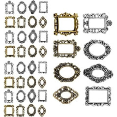 FRCOLOR Nail Picture Frame, Jewellery Picture Frame, Nail Pendant, Dollhouse Picture Frame, DIY Small Picture Frame, Gems for Nails, Mini Photo Frame, Nail Art, Rhinestones, Alloy