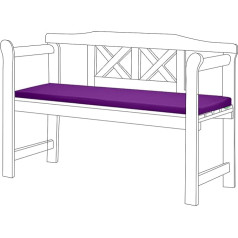 Purple Cushion Pad for Small 2 Seater Garden Bench Special Made to Fit Size