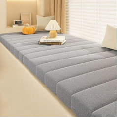 Bench Seat Cushion, Outdoor Seat Cushion, Washable Bench Cushion, Garden Bench Cushion, Corner Bench Cushion, Bay Window Cushion, Smoke Grey, 100 x 40 x 5 cm