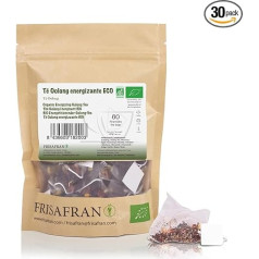 FRISAFRAN | Eco-friendly Energising Oolong Tea in Pyramids 30Uds | 60g | Detoxifying | Rejuvenation | Oolong Tea | Authentic Blue Oolong Tea | Oolong Herb Infusion | Antioxidant