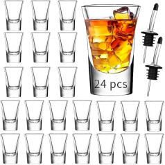 35ml Clear Shot Glasses with Heavy Base for Cocktails, Vodka, Espresso, Liquor, Tequila and Desserts
