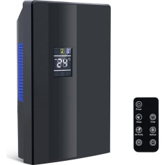 CITYBEE Electric Dehumidifier 2000 ml Dehumidifier - Room Dehumidifier for Basement Bedroom Home Dehumidifier with Remote Control 24h Timer UV Cleaning & Sleep Mode (Black)